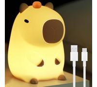 WIYETY Capybara Veilleuse pour enfant à intensité variable : rechargeable par USB, lampe de chevet pour bébé, lampe LED tactile en silicone souple, avec minuterie, veilleuse d'allaitement pour bébé,
