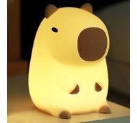 WIYETY Capybara Veilleuse pour enfant Capybara avec minuterie à intensité variable Lampe tactile rechargeable par USB Lampe Capybara Lampe de chevet pour bébé Lampe d'allaitement pour chambre d'enfant
