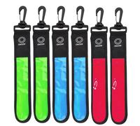 WIYETY Cartable clignotant LED : 6 pièces pendentifs réfléchissants avec 3 modes, réflecteurs de lumière de sécurité pour enfants cartable, réflecteur pour cartable sac à dos jogging, bleu/vert/rouge