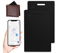 WIYETY Carte Tracker pour Portefeuille Ultra-Compacte : 2 Pièces Tracker GPS Étanche IP68, Installation Et Suivi Faciles, pour Portefeuilles, Passeports Et Valises de Voyage (85x54x1.8mm, Noir)