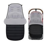 WIYETY Chancelière imperméable pour poussette - Amovible - Avec fermeture éclair - Antidérapante - Pour toutes les poussettes - Noir