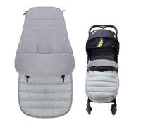 WIYETY Chancelière imperméable pour poussette - Amovible - Avec fermeture éclair - Antidérapante - Pour toutes les poussettes - Gris