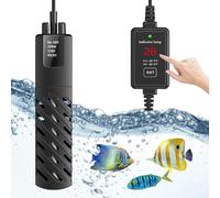 WIYETY Chauffage d'aquarium numérique réglable 100 W avec affichage LED avec couvercle de protection et contrôleur pour poissons et tortues 50-120 l