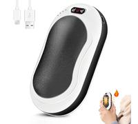 WIYETY Chauffe-mains Chauffe-mains électrique portable : 6000 mAh USB Rechargeable Chauffe-mains électrique Power Bank avec affichage numérique, chauffage double face, 3 réglables, 40-60 °C