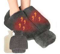 WIYETY Chauffe-pieds sans électricité : chauffe-pieds 2L Bouillotte en caoutchouc avec housse en peluche douce, bouillotte 2 en 1 pour les pieds, grande chaleur pour les pieds pour femmes hommes