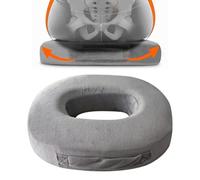 WIYETY Coussin d'assise orthopédique, rond, en mousse à mémoire de forme, coussin d'assise orthopédique, gris, coussin d'assise pour favoriser la circulation sanguine, soulager la douleur, bureau,