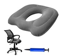 WIYETY Coussin Orthopédique Coussin D’Assise Gonflable Coussin Gonflable en Forme de Donut avec Pompe, Coussin Gonflable en Forme de Beignet Sédentaire de Bureau pour Une Assise Longue, Doux, Gris