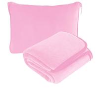 WIYETY Couverture de voyage avion - Coussin transformable 2 en 1 - Couverture d'avion portable avec fixation de valise - Pour bureau, voyage d'affaires, voyage, ultra légère et chaude - Rose - 152 x