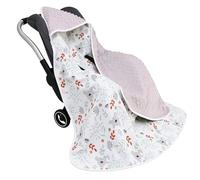 WIYETY Couverture réversible pour bébé, en coton, universelle, double face, pour nacelle, poussette, siège auto, violet et blanc, 90 x 90 cm