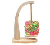 WIYETY Dérouleur de laine en bois grande taille, support de pelote de laine avec socle en forme d'ours, enrouleur de laine magnétique rotatif, rangement vertical de fil, cadeau pour les amateurs de