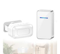 WIYETY Détecteur de passage sans fil Sonnette de porte : système d'alarme sans fil avec 45 sonneries, 5 niveaux réglables, 1 détecteur de mouvement et 1 récepteur pour magasin, camping-car, maison