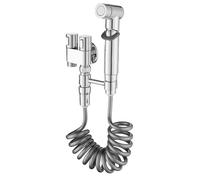 WIYETY Douchette bidet à main pour toilettes : ensemble de douchette à main en acier inoxydable avec distributeur de robinet à double valve de contrôle 1 entrée 2 sorties, accessoire bidet de salle de