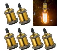 WIYETY Douille d'ampoule vintage E27, lot de 6 douilles Edison vintage, douille de lampe de haute qualité en aluminium, adaptateur pour suspension et appliques murales DIY