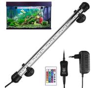 WIYETY Éclairage d'aquarium de 28 cm - Avec télécommande - Couleur réglable - IP68 - Entièrement étanche - Éclairage LED d'aquarium - Convient pour les plantes d'aquarium et les poissons