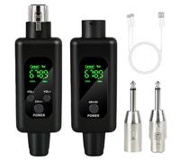 WIYETY Émetteur récepteur de microphone XLR : 2,4 G 1 à 1 adaptateur de microphone sans fil pour microphone dynamique à condensateur, pour chanter/parler en public