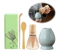 WIYETY Ensemble de 4 Balais à Matcha Avec 2 Cuillères et Support Pour la Cérémonie du Thé Japonaise Traditionnelle