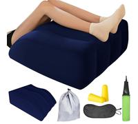 WIYETY Ensemble de coussins gonflables, coussin de surélévation des jambes, coussin cale gonflable avec masque pour les yeux et bouchons d'oreilles, coussin de soutien pour les jambes pour améliorer