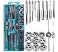 WIYETY Ensemble de Tarauds et Filières: Set d'Outils de Taraudage de 20 Pièces, Ensemble de Forets, Ensemble de Coupe-Filets de M3 à M12, Boîte à Outils de Taraudage de Haute Précision