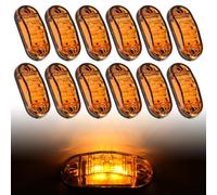 WIYETY Feux de gabarit LED 12/24 V : Lot de 12 mini feux de position latéraux étanches pour remorque, camion, voiture, caravane, camping-car, jaune