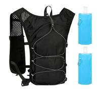 WIYETY Gilet de course pour homme et femme - Imperméable - Réfléchissant - Avec 2 bouteilles d'eau de 480 ml - Gilet d'hydratation réglable - Pour la course à pied, les marathons, le cyclisme, la