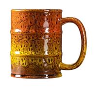 WIYETY Grande tasse à café en céramique : 450 ml Tasses à café en porcelaine avec poignée, tasse à café à bière, tasse à thé en céramique pour le bureau et la maison (orange)