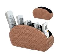 WIYETY HOMURY 1 porte-télécommande marron : organiseur de bureau avec 5 poches, accessoires de bureau, organiseur de bureau en cuir synthétique pour télécommandes, papeterie, cahiers, stylos