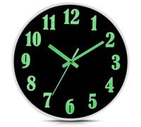 WIYETY Horloge murale lumineuse - Horloge murale - 30 cm - Bruit de tic-tac - Chiffres 3D lumineux - Fonctionne avec piles - Facile à lire - Grands chiffres - Pour cuisine, bureau, chambre à coucher