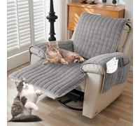 WIYETY Housse de Fauteuil TV, Protection pour Canapé, Antidérapante et Antisalissure, Protège-Accoudoirs avec Poches et Élastique, Gris Foncé, Taille Unique (1 Siège (53 * 190 cm))