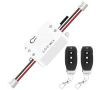 WIYETY Interrupteur de télécommande sans fil DC pour moteur : 433 MHz, contrôleur de relais avec 2 émetteurs, récepteur de relais 5 A pour rideau électrique, porte de garage, lumière de moteur