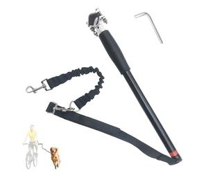 WIYETY Laisse de vélo pour chien : laisse d'exercice rétractable, mains libres, avec clé hexagonale et joint en caoutchouc, entraînement pour chiens