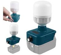 WIYETY Lampe À LED Pour Bosch 18V: 12W Luminaire De Travail Avec Douille E27, Luminosité Réglable 350-1300LM, Projecteur De Travail LED Portable, Lampe De Chantier Pour Bosch 18V Akku, Bleu