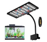 WIYETY Lampe d'aquarium à spectre complet avec pince, éclairage LED pour aquarium avec 10 niveaux de luminosité réglables et 3 modes de minuterie, lampe d'aquarium 14 W pour poissons tropicaux et cora