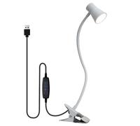 WIYETY Lampe de lecture à pince LED zoomable : Lampe de lecture à pince réglable, lampe de table USB à col de cygne avec 3 modes de température de couleur, lampe de chevet LED à pince, pour la chambre
