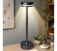 WIYETY Lampe de table LED sans fil - Batterie : 2000 mAh - Lampe de table rechargeable USB - Lampe de table LED à intensité variable - 3 températures de couleur - Pour table à manger, lampe de chevet