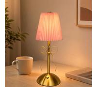 WIYETY Lampe de table LED sans fil : rechargeable, lampe de table sans fil avec batterie, design rétro atmosphérique, lampe de chevet tactile dimmable, lampe de table rechargeable pour table à manger