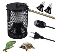 WIYETY Lampes chauffantes pour reptiles avec panier de protection : 2 pièces 75 W + 100 W E27 Lampe chauffante en céramique pour reptiles avec variateur d'intensité pour tortue, serpent, lézard,