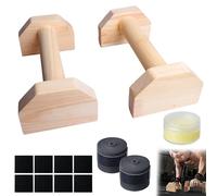 WIYETY Liegestützgriffe: 2 pièces en bois de pin Parallettes, poignées de pompes antidérapantes, pour yoga, pour intérieur et extérieur (25 cm, couleur naturelle)