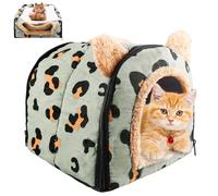 WIYETY Lit pour cochon d'Inde, grotte douillette pour cochon d'Inde avec coussin amovible, grotte pour lapins nains, chinchillas, hamsters, vert