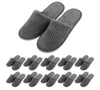 WIYETY Lot de 10 paires de pantoufles d'hôtel : pantoufles en polaire corail, pantoufles en velours de coton lavables unisexes, pantoufles fermées pour la maison, la salle de bain, l'intérieur, les