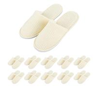 WIYETY Lot de 10 paires de pantoufles d'hôtel : pantoufles en polaire corail, pantoufles en velours de coton lavables unisexes, pantoufles fermées pour la maison, la salle de bain, l'intérieur, les