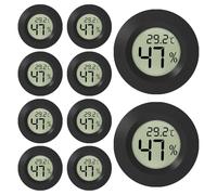 WIYETY Lot de 10 thermomètres hygromètres numériques d'intérieur avec écran LCD et écran LCD, pour la maison, le bureau, la chambre à coucher, rond