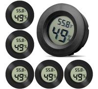 WIYETY Lot de 10 thermomètres/hygromètres numériques LCD pour serre, cave, chambre de bébé, noir rond