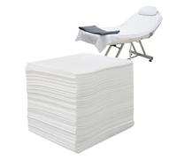 WIYETY Lot de 100 coussins pour tables de massage : 180 x 80 cm - Couverture pour lits de massage, couvertures de protection en tissu non tissé pour salon de beauté, spa, massage, hôtels, blanc
