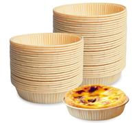 WIYETY Lot de 100 mini moules à gâteau, en papier, pour la cuisson, 9,2 cm, plats, ronds, pour friteuse à air chaud, four et micro-ondes (jaune)