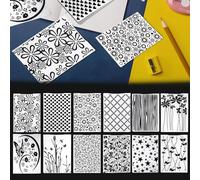 WIYETY Lot de 12 pochoirs de gaufrage en plastique - Pochoirs à gaufrer transparents - Pour la fabrication de cartes, album photo, scrapbooking, décoration (herbe et bois)