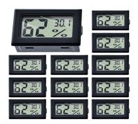 WIYETY Lot de 12 thermomètres/hygromètres numériques d'intérieur avec écran LCD et écran LCD, pour la maison, le bureau, la chambre à coucher