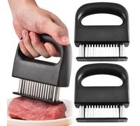 WIYETY Lot de 2 attendrisseurs de viande - Avec 48 lames en acier inoxydable - Outil de cuisine pour tendre le bœuf, le porc, le poulet