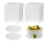 WIYETY Lot de 2 boîtes à gâteau : boîte à gâteau en carton, boîte à gâteau, boîte à gâteau blanche pour cupcake, boîte de transport, pâtisseries (30,5 cm x 30,5 cm x 30,5 cm)