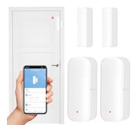 WIYETY Lot de 2 capteurs de porte WiFi, capteur d'alarme de porte, capteur de contact de fenêtre sans fil, capteur de contact intelligent pour la sécurité à la maison, capteur de porte Smart Tuya pour
