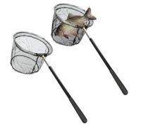 WIYETY Lot de 2 épuisettes de pêche télescopiques - Avec filet de pêche pliable - 150 cm - Accessoire de pêche en plein air - Pour enfants et adultes